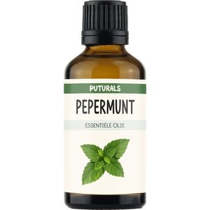 Pepermuntolie 100% Biologisch & Puur - 50ml - Pepermunt Etherische Olie Bevat Menthol, Menthone en Limoneen - Geschikt voor Huid, Haar en Gezicht - Gebruik in Diffuser of Spray voor Frisse Aroma - Puur en COSMOS Gecertificeerd