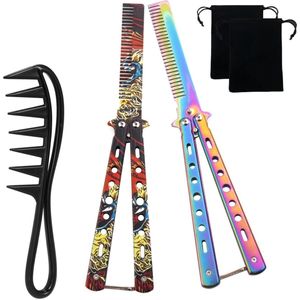 Ibenzoa® Veelzijdige Set van 3 Opvouwbare Vouwkammen voor Haarstyling en Verzorging