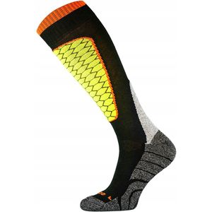 Comodo SK1 Kinder Skisokken - Maat 31-34 - Zwart/Geel