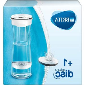 Waterfilter-karaf Mind wit-grijs incl. 1 MicroDisc filter - voor het stijlvol serveren van water en het verminderen van chloor waterfilter