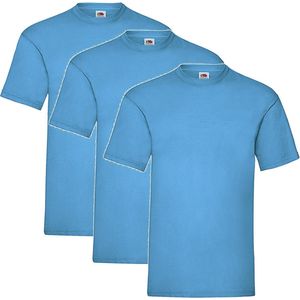 3 Pack - Fruit of The Loom - Shirts - Kids - Ronde Hals - Maat 164 - Sky Blauw