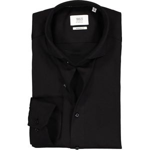 ETERNA modern fit overhemd - jersey heren overhemd - zwart - Strijkvriendelijk - Boordmaat: 48