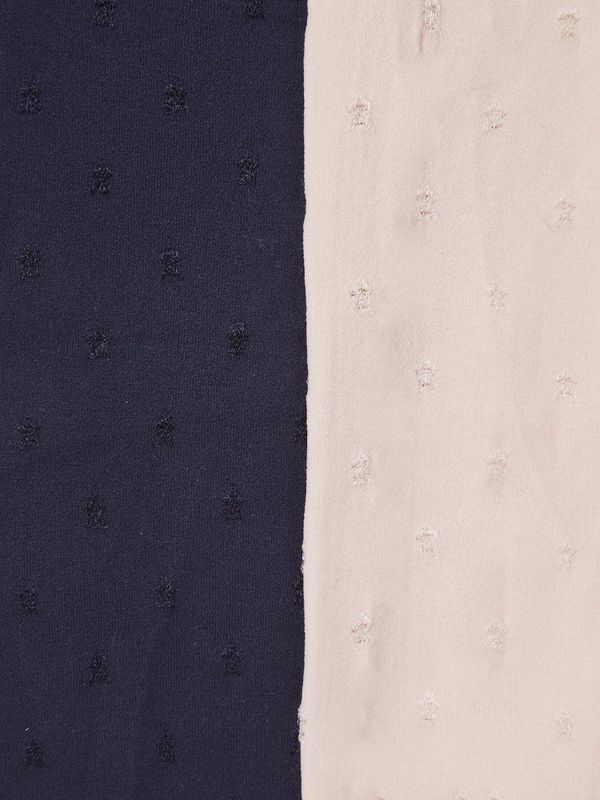 Vertbaudet - Set van 2 - Maillots - Roze en Marineblauw - Jacquard Sterrenpatroon