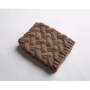 4 paar winter dames manchet beenwarmers, gebreide haak korte knoop beenwarmers, meisjes laarzen laarzenwarmers, winter warme laarzen sokken beenwarmers - Donkerbruin + Khaki + beige + wit - 16cm