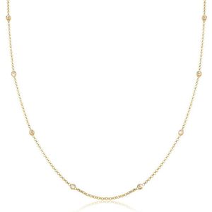 Elli Dames Halsketting Dames Eenzaam met Kristallen in 925 Sterling Zilver