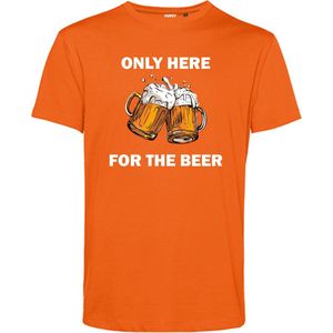 T-shirt Only Here For The Beer | Koningsdag kleding | Oranje Shirt | Oranje | maat XL