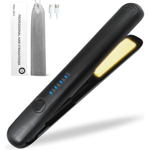 Draadloze Stijltang - BBliss Oplaadbare Stijltang - Reisstijltang - Mini - Oplaadbaar - Kort Haar - Zwart