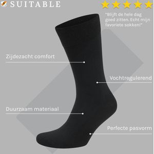Suitable - Huissokken - Zwart - 3-Pack - Halfhoge Sokken