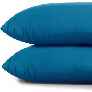 RESTELO Decoratieve Kussensloop Blauw Katoen Jersey 40x40cm (2 stuks)
