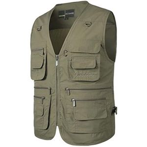 Multi Pocket Vissen Vest voor Heren - Mouwloos Camping Gilet voor Reizen en Fotografie