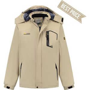 Winterjas - Heren winterjas - Heren parka jas - Wintersport - Waterdicht - Capuchon - Windjack - Maat L - Khaki