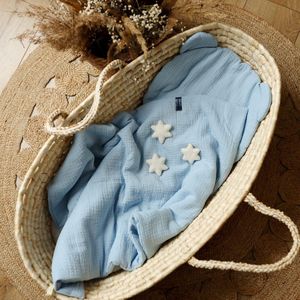 Beddengoed voor baby's Mousseline 100x130 | Blauw