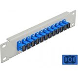 Delock - 10 Inch Glasvezel Patch Panel - 12 Poorten SC Simplex - Blauw - Grijs - Metaal
