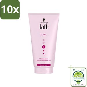 10 x Taft - Styling Balm Curl - Hold 3 - Gedefinieerde krullen - 150 ml - Grootverpakking - Krullen Styling - Krullen Balm - Krullen Definieren - Krullen Fixeren - Anti-pluis