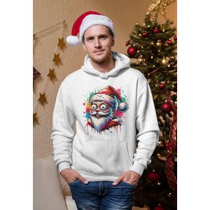 Psycho Santa - Kersttrui - Kerst Trui Wit - Grappig Kersttrui - Maat L - Limited Edition