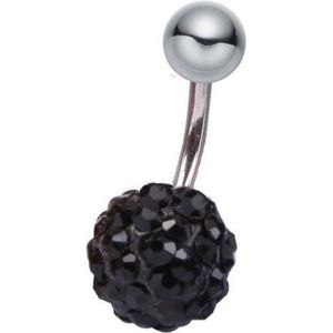 Fako Bijoux® - Navelpiercing - Disco Dots - Zwart