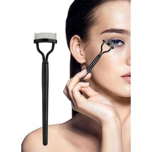 Wimperborstel - Wimper kam - Eyelash comb - Roestvrij staal - RVS - Zwart