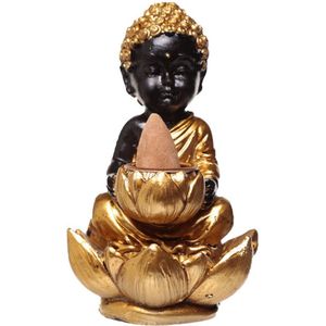 Boeddha Lotus BF wierookbrander - Boeddha - Lotus - Backflow Wierookbrander - Goud-zwart kleur
