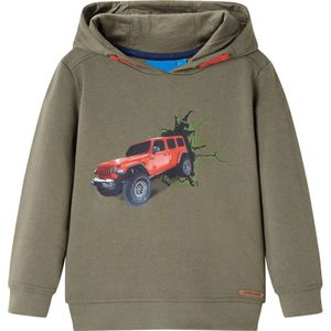 vidaXL - Kindertrui - met - capuchon - 128 - kakikleurig