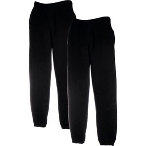 Fruit of the Loom sweatpants maat S elastieken boord (zwart) 2 stuks
