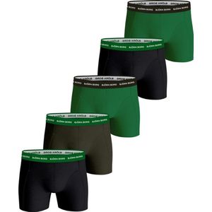 Björn Borg Cotton Stretch Boxershort Heren - Groen/Zwart - 5 stuks - Heren onderbroeken - Boxer - Maat S