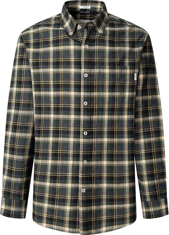 Pepe Jeans - PM308852 - Overhemd - Groen - Katoen - Lange Mouwen