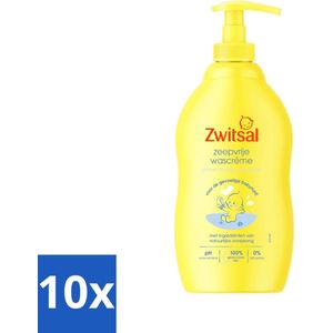 Zwitsal - Babyverzorging - Zeepvrije Wascrème - Voor de Gevoelige Babyhuid - 400 ml - Bulkverpakking - 10 stuks
