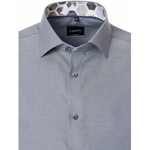Antraciet Venti Overhemd Kent Kraag Met Motief Modern Fit - XL