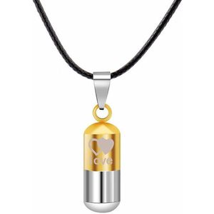 Fako Bijoux® - Ketting Ashanger / Assieraad - Love - Goudkleurig