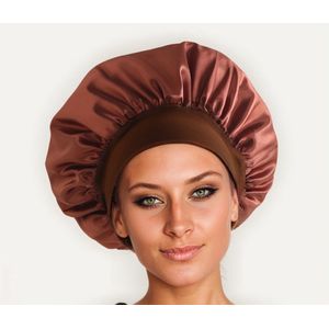 MOSEN-Satijnen hoed - 2 stuks - Satijnen slaapmuts - Brede rand hoge elastische hoofdband - Beauty Cap douchemuts - Verstelbare haarverzorgingshoed - Haarverzorgingshoofdbedekking elastische hoed (30x30cm)