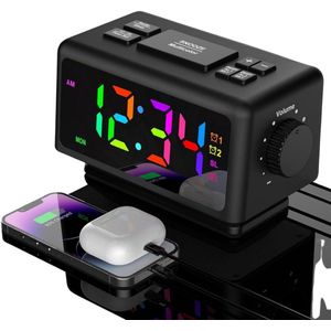 ApexArte® Klokradio met Wekker - Digitale Wekker - Wekkerradio - Zwart