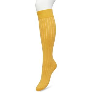 Bonnie Doon Bio Rib Kniekousen Dames Geel maat 36/42 - Klassiek Rib patroon - Biologisch Katoen - Ultiem comfort - Rib Knee High - OEKO-TEX - Gladde Naden - Duurzaam Huidvriendelijk Bio Katoen - Sunflower - BP221414.371