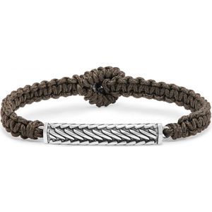 SILK Jewellery - Bruine Armband - Weave - 688BRN.23 - Maat 23,0