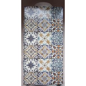 Petti Rossi - vaas - hoog 35 cm - Br 20 cm - vierkant - wit - blauw
