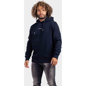 Purewhite - Heren Slim fit Sweaters Hoodie LS - Navy - Maat XL