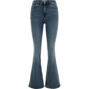 WE Fashion Dames high-rise flared jeans met stretch