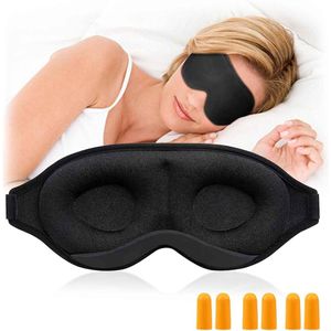 3D Slaapmasker met Oordopjes - Lichtblokkerend en Comfortabel voor Reis, Meditatie en Slaap