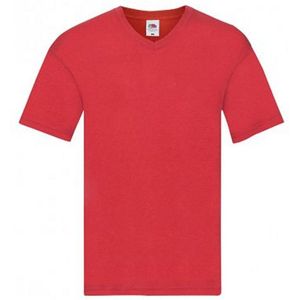 Fruit Of The Loom Heren Originele V-hals T-shirt (Rood)
