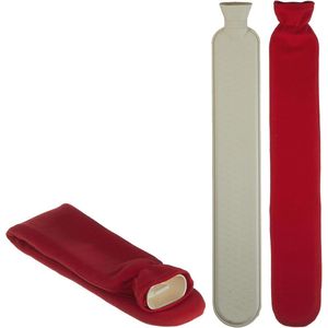 Extra lange warmwaterkruik voor nek en schouders - 2 liter, Slangvorm, Rood
