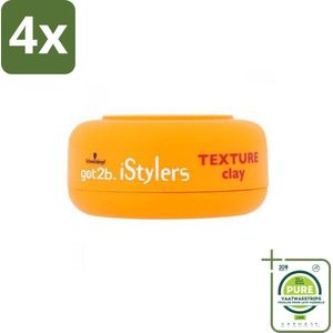 Got2B - Styling Clay - I-Styler - 75 ml - Voordeelverpakking - 4 stuks - Matte haar - Styling clay