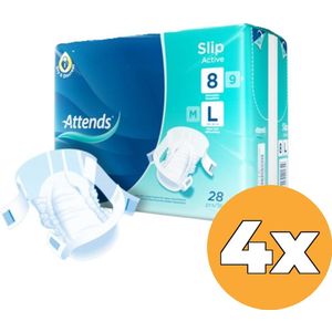 4x Attends Slip Active 8 L (28 stuks)