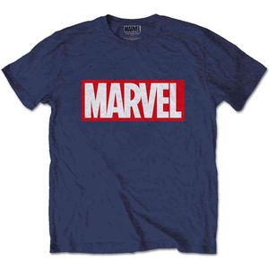 Marvel Marvel - Box Logo Heren T-shirt - S - Blauw