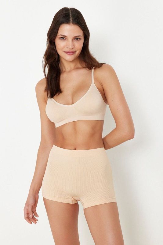 Trendyol THMAW23KU00135 Volwassenen Vrouwen single - Licht beige - XS