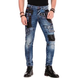 Cipo & Baxx Biker Jeans mit Gürtelschlaufen-Design