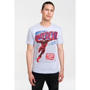 Logoshirt - Shirt 'Daredevil' - Blauw / Grijs Gemêleerd / Rood - T-shirt
