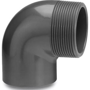 Mega Koppeling PVC-U 75 mm x 2 1/2"" lijmmof x buitendraad 10bar grijs