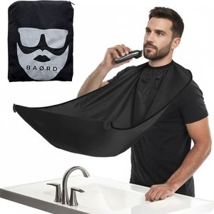 BAØRD Baardschort Zwart – Scheerschort – Sinterklaas Cadeautjes - Kappersmantel - Beard Bib – Baard Schort – Kapmantel - Scheer Cape – Scheren – Shaving - Trimmen – Baardverzorging Cadeau – Inclusief Zuignappen