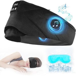 Slaaphoofdtelefoon met Bluetooth en Oogmasker voor Ontspanning en Slaap - Draadloos, Koude/Warmtherapie, Ideaal voor Reizen en Slapeloosheid