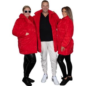 Bontjas - rood - CHIAMAX - 3 kwart - uniseks - S