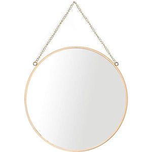 Hangende spiegel 30x30cm Ronde badkamer make-up spiegel Messing frame met ketting om op te hangen Medium